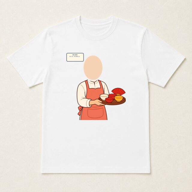 顔写真でつくる100日祝い・お食い初めTシャツ「ひとくち、はじめました。」