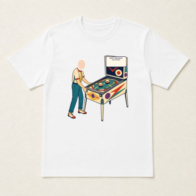 顔写真でつくる大人の誕生日Tシャツ「誕生日、ハイスコア更新。」