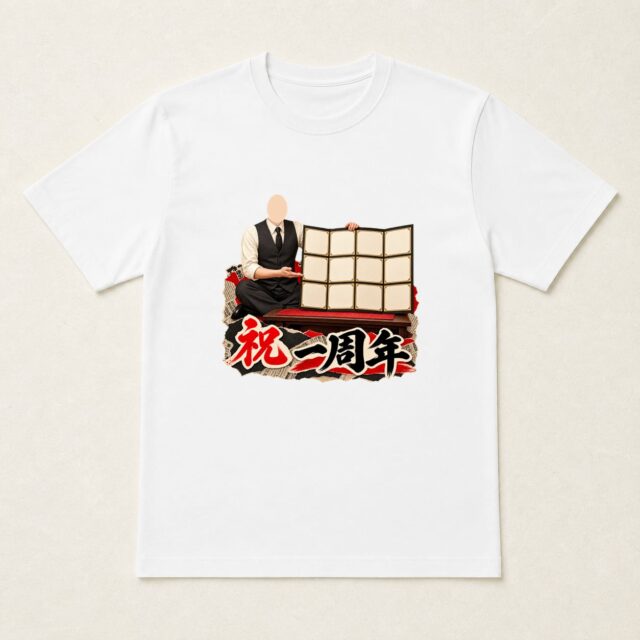 顔写真でつくる店舗1周年Tシャツ「十二か月のありがとう」