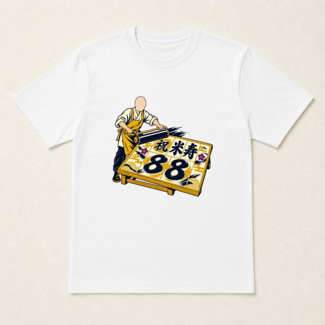 顔写真でつくる米寿Tシャツ「八枚刷って米寿」