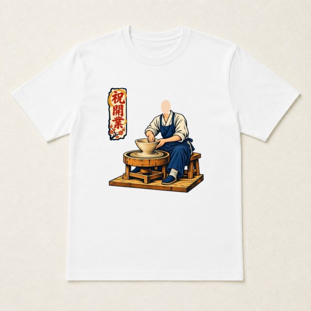 顔写真でつくる開業祝いTシャツ「かたちにする一歩」