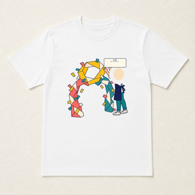 顔写真でつくる開業祝いTシャツ「輪、つながりました。」