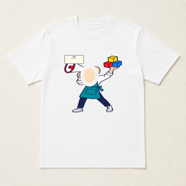 顔写真でつくる開業祝いTシャツ「声、届きます。」