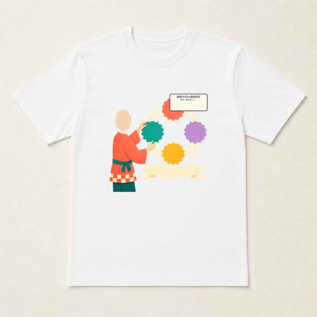 顔写真でつくる愛車10万km達成記念Tシャツ「四つ、結びました。」