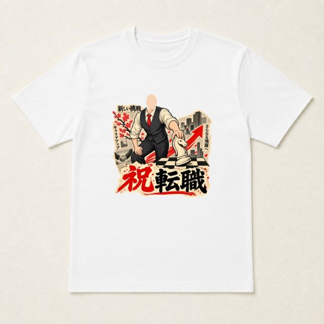 顔写真でつくる転職祝いTシャツ「次の一手へ」