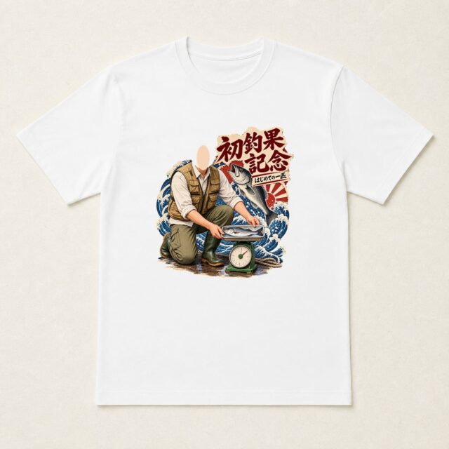 顔写真でつくる初釣果記念Tシャツ「はじめての重みを、記録」