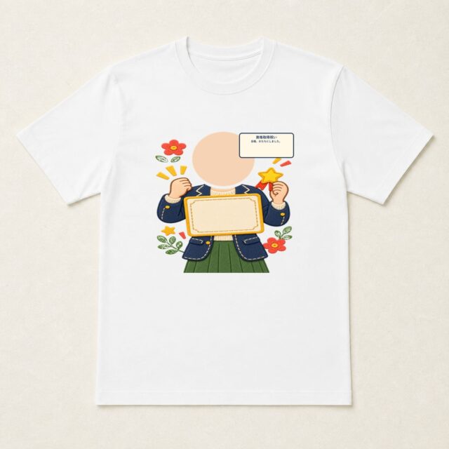 顔写真でつくる資格取得祝いTシャツ「合格、かたちにしました。」