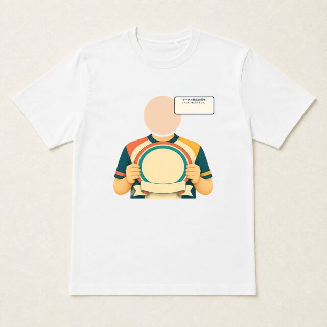 顔写真でつくるサークル結成10周年Tシャツ「ころんと、輪になりました。」