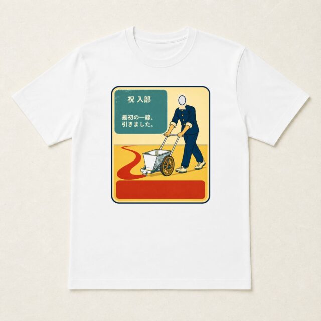 顔写真でつくる部活動入部記念Tシャツ「最初の一線、引きました。」
