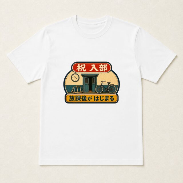 部活動入部記念Tシャツ「放課後クラブ室の歓迎看板」
