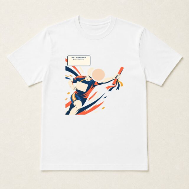 顔写真でつくる卒部・部活動引退記念Tシャツ「走って、つなぎました。」