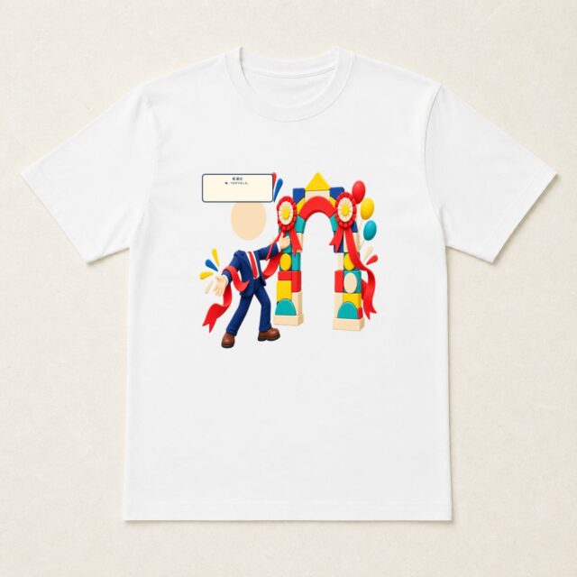 顔写真でつくる会社創立祝いTシャツ「輪、つながりました。」