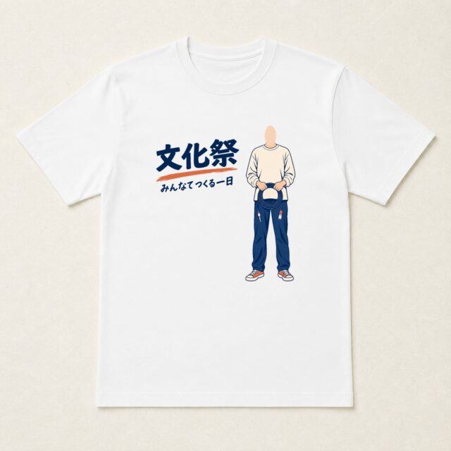 顔写真でつくる文化祭・学園祭記念Tシャツ「舞台をつなぐ、準備の時間」