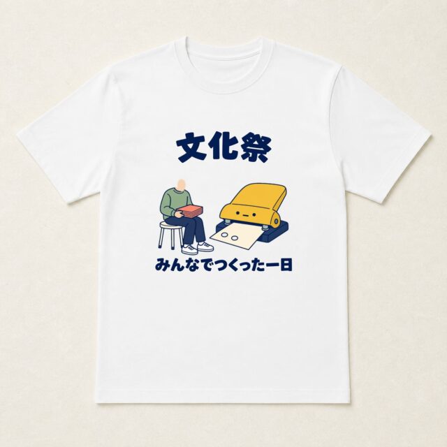 顔写真でつくる文化祭・学園祭記念Tシャツ「準備に、穴はあけます」