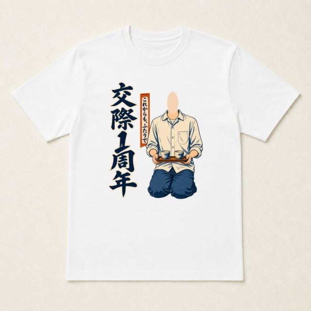 顔写真でつくる交際1周年記念Tシャツ「ふたりのお茶の時間」