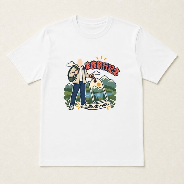 顔写真でつくる家族旅行記念Tシャツ「旅のしるし、増やそう」