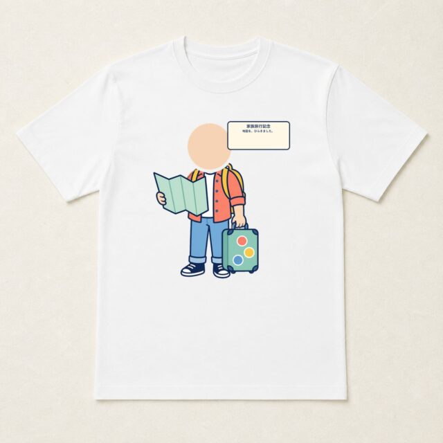 顔写真でつくる家族旅行記念Tシャツ「地図を、ひらきました。」