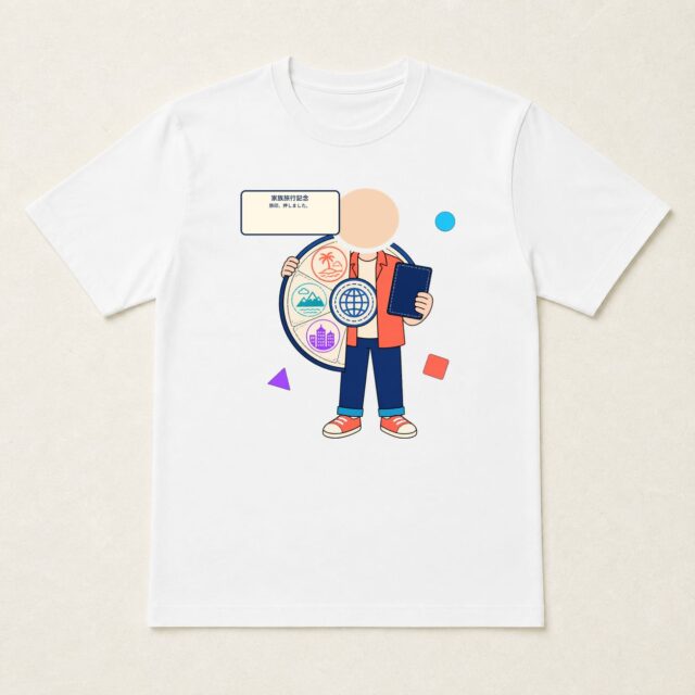 顔写真でつくる家族旅行記念Tシャツ「旅印、押しました。」