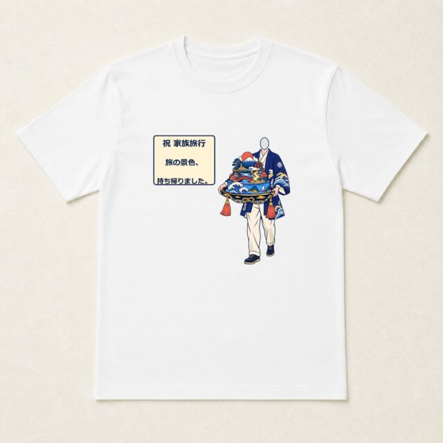 顔写真でつくる家族旅行記念Tシャツ「旅の景色、持ち帰りました。」