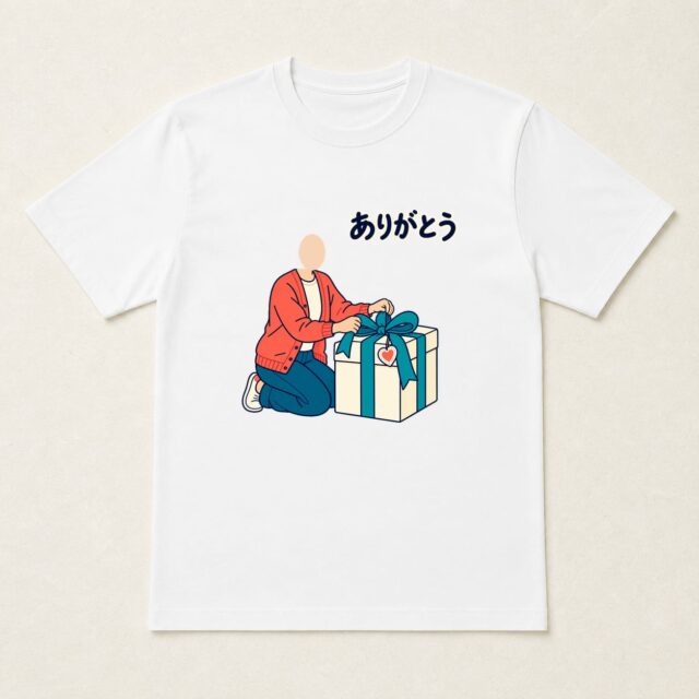 顔写真でつくる退職・送別Tシャツ「感謝を包んで」