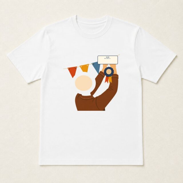 顔写真でつくる退職・送別Tシャツ「三枚、結びました。」