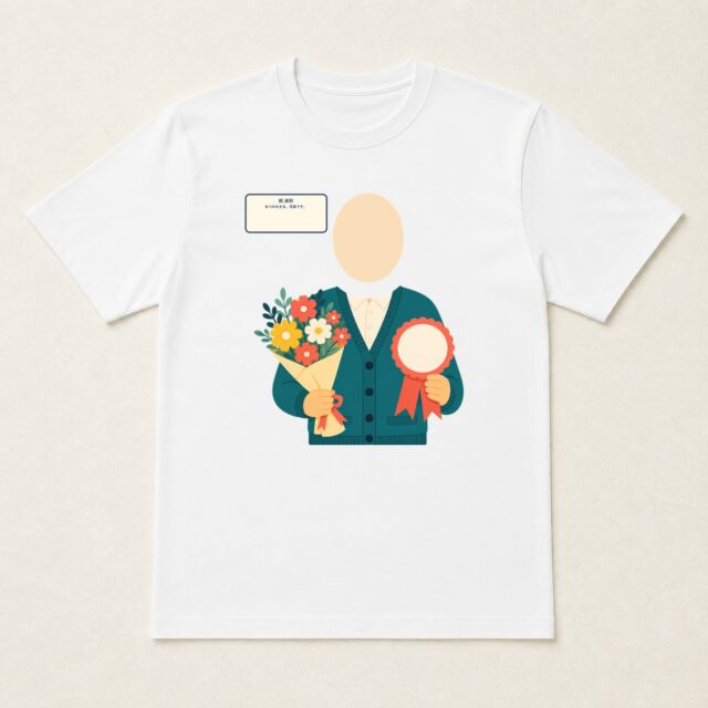 顔写真でつくる退職・送別Tシャツ「おつかれさま、花束です。」