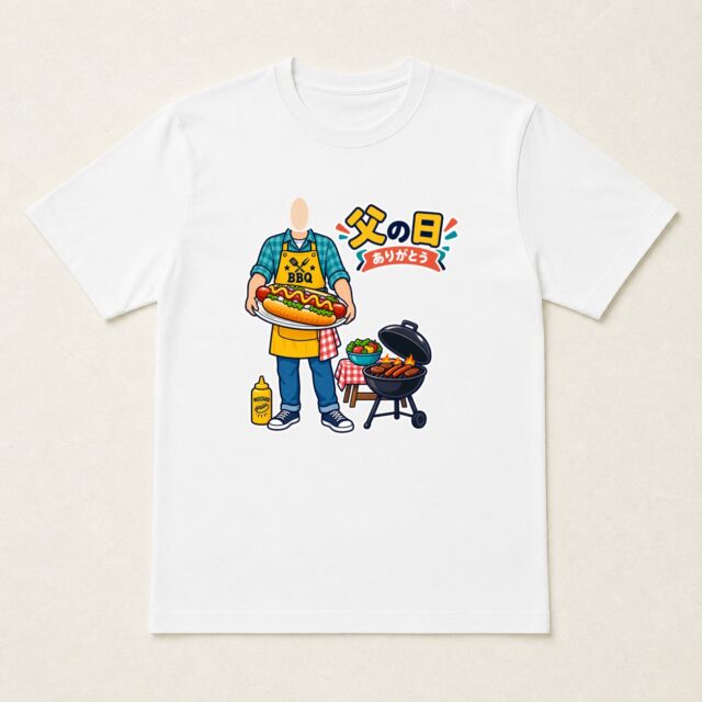顔写真でつくる父の日Tシャツ「おいしい休日」
