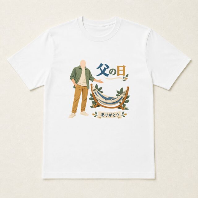 顔写真でつくる父の日Tシャツ「のんびりを、贈ります」