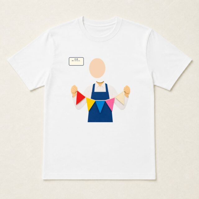 顔写真でつくる1歳誕生日Tシャツ「五枚、かざりました。」