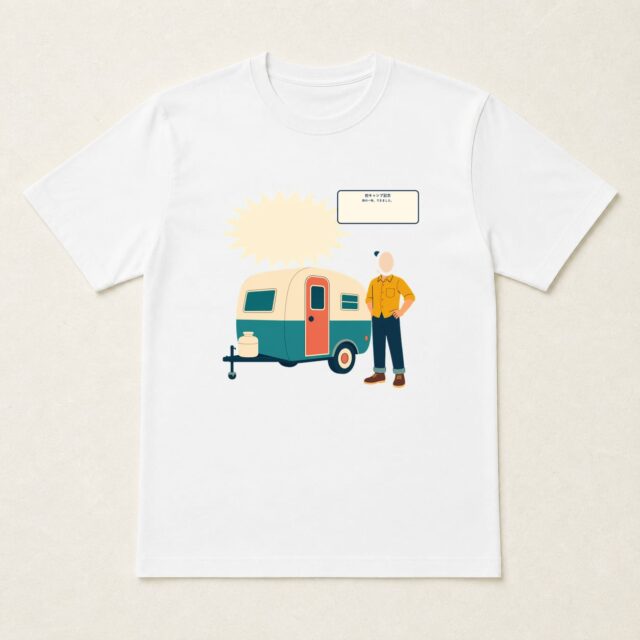 顔写真でつくる初キャンプ記念Tシャツ「旅の一枚、できました。」