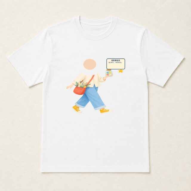 顔写真でつくる初釣果記念Tシャツ「はじめて、つかまえた。」
