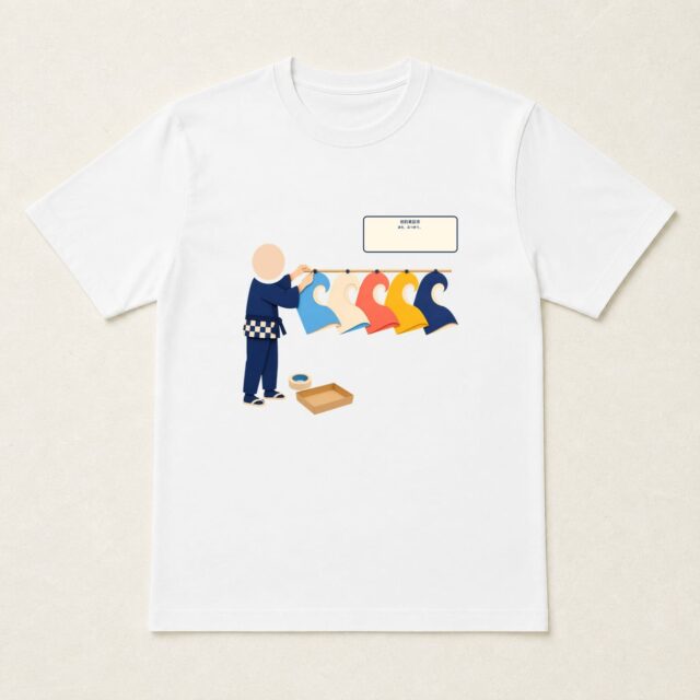 顔写真でつくる初釣果記念Tシャツ「波を、五つ折り。」