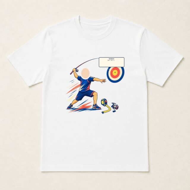 顔写真でつくる初釣果記念Tシャツ「狙って、初ヒット。」