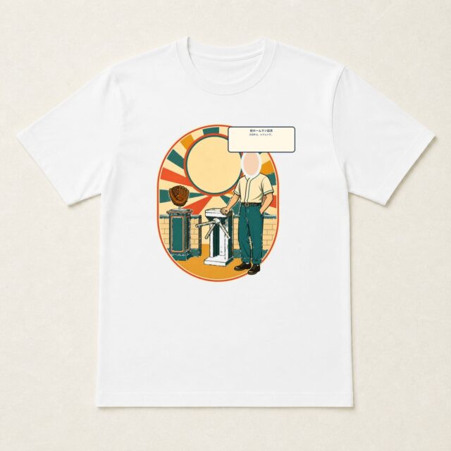 顔写真でつくる初ホームラン記念Tシャツ「入口から、レジェンド。」