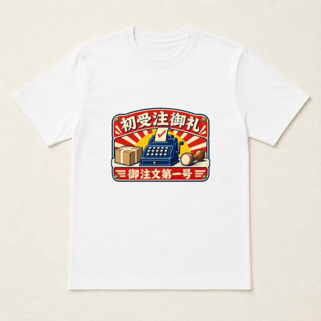初受注記念Tシャツ「初受注御礼・一号伝票看板」