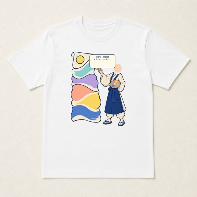 顔写真でつくる初節句・こどもの日Tシャツ「すくすく、まっすぐ。」