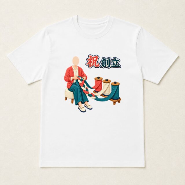 顔写真でつくる会社創立祝いTシャツ「力をひとつに」