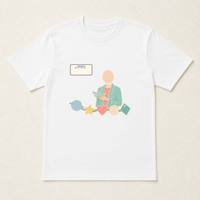 顔写真でつくる卒業祝いTシャツ「新しい日、浮かべます。」