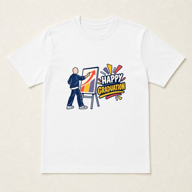 顔写真でつくる卒業祝いTシャツ「未来の矢印を描く」