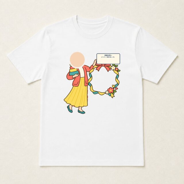 顔写真でつくる孫誕生祝いTシャツ「ようこそ、家族の新しい日。」