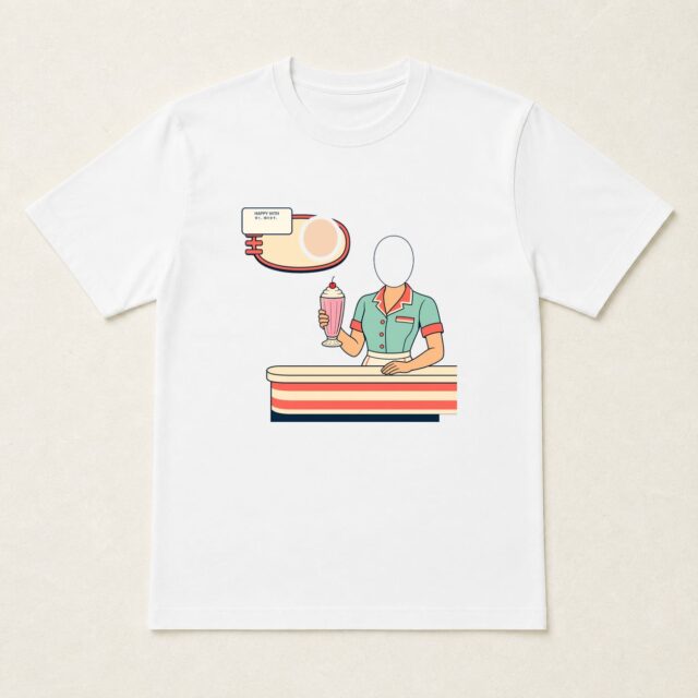顔写真でつくる白寿Tシャツ「甘く、続けます。」