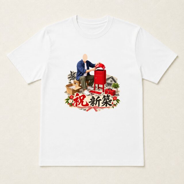 顔写真でつくる新築祝いTシャツ「うれしい便りの入口」