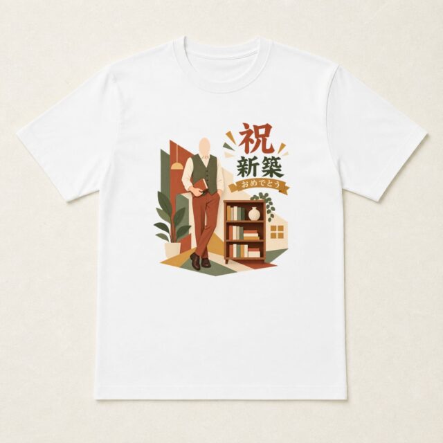 顔写真でつくる新築祝いTシャツ「好きなものから、並べよう」