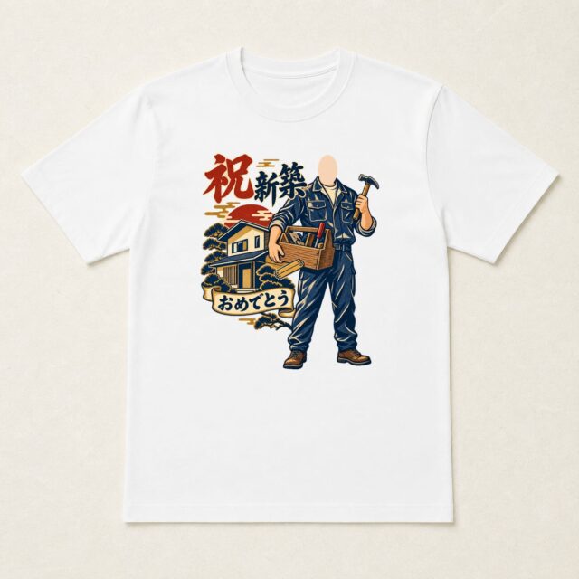 顔写真でつくる新築祝いTシャツ「暮らしを、つくっていこう」