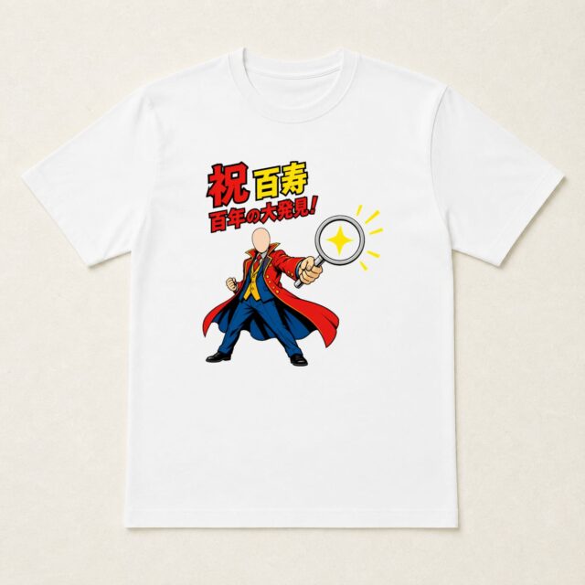 顔写真でつくる百寿Tシャツ「百年の大発見！」