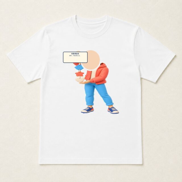 顔写真でつくる初登頂記念Tシャツ「四つ、つなげました。」