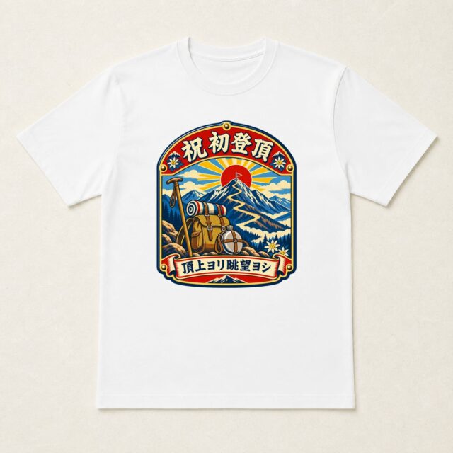 初登頂記念Tシャツ「頂上ヨリ眺望ヨシ・山行札」