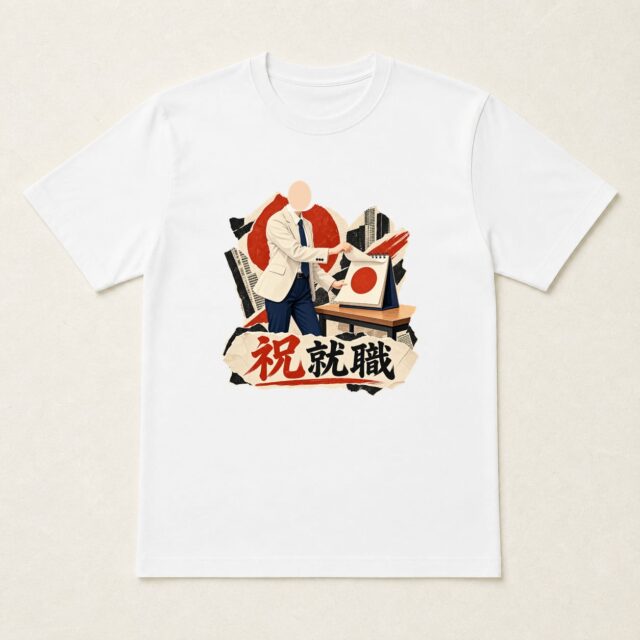 顔写真でつくる就職祝いTシャツ「はじまりの日」