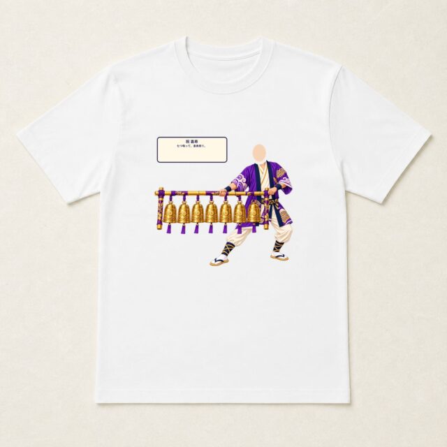 顔写真でつくる喜寿Tシャツ「七つ鳴って、喜寿祭り。」