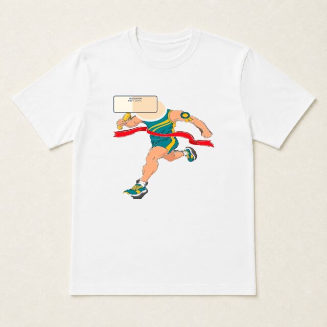 顔写真でつくる卒園祝いTシャツ「最後まで、走ります。」
